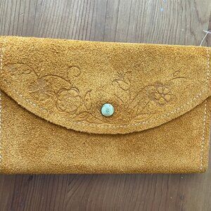 Wallet/Check holder from The First National Bank Orange Suede New without tag